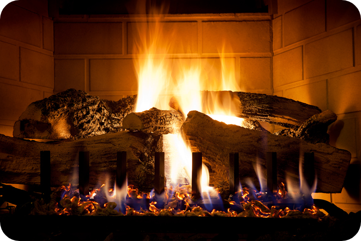 Gas fireplace logs